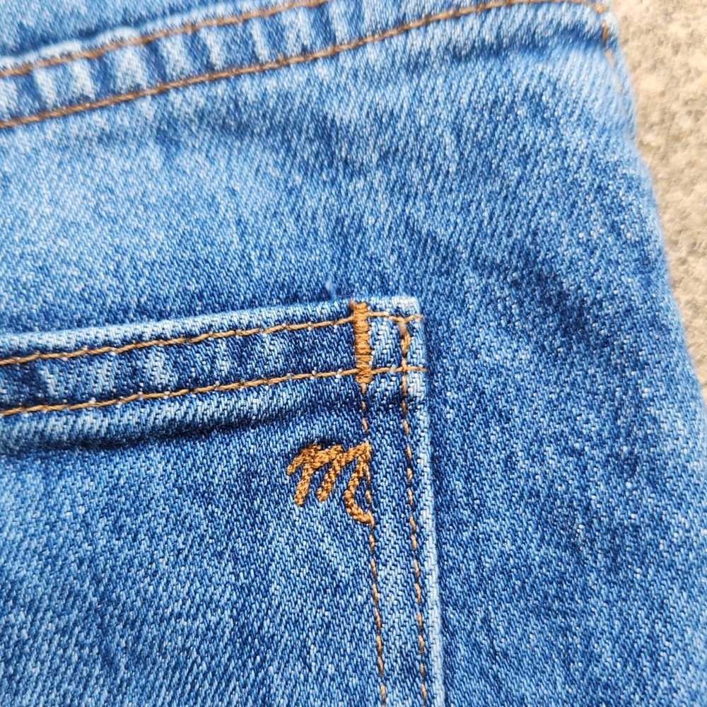 Madewell Jeans Women's 27 Fits 28x22 Blue Wide Leg Crop Raw Hem Faded Summer - Picture 12 of 14